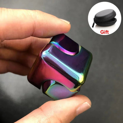 Alloy Cube Spinner Fingertip Gyroscope Fidget Anti Stress Toys Adult
