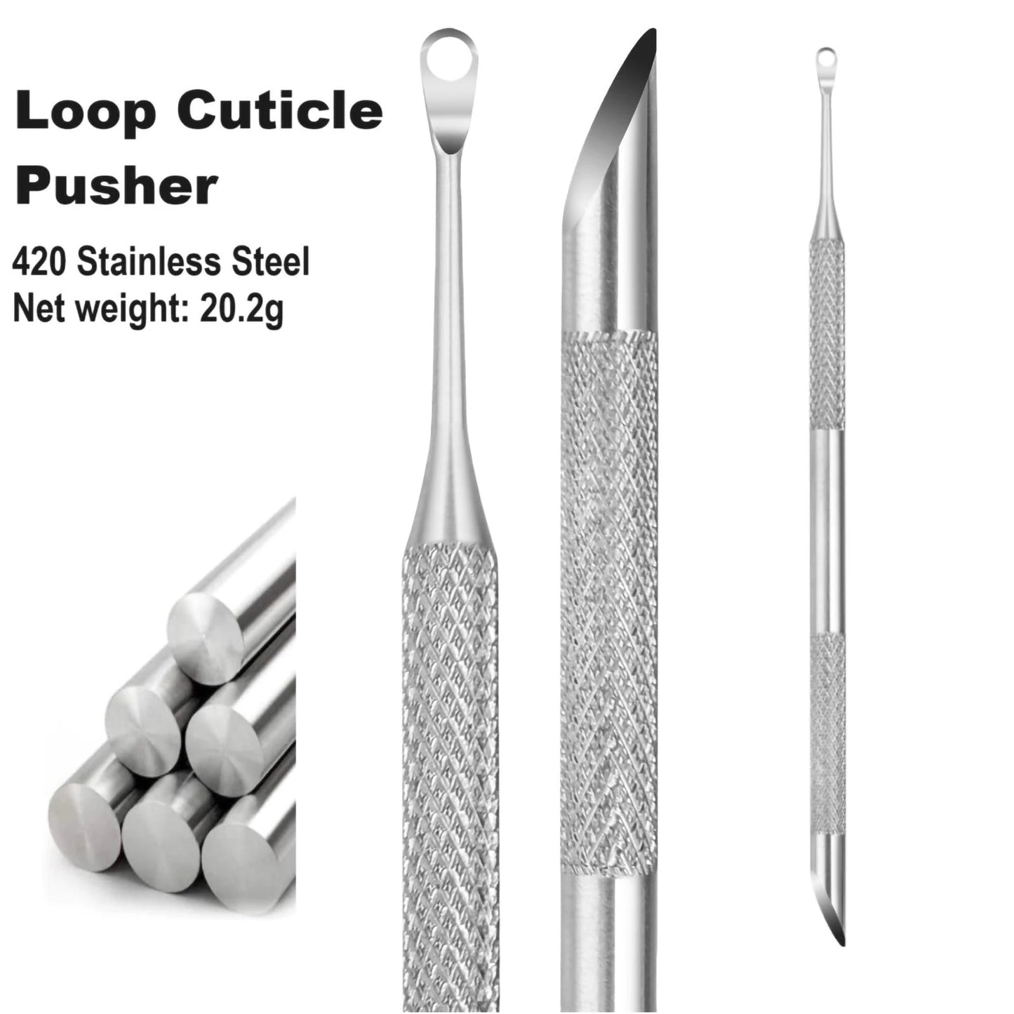 Double-Headed Stainless Steel Cuticle Remover Nail Pusher Exfoliation