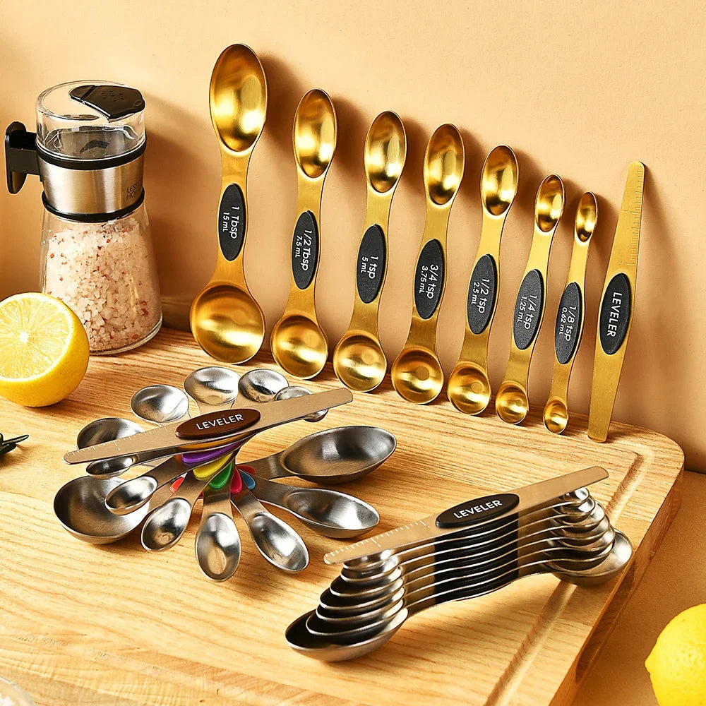 8Pcs/Set Magnetic Measuring Spoon Set Stainless Steel Stackable