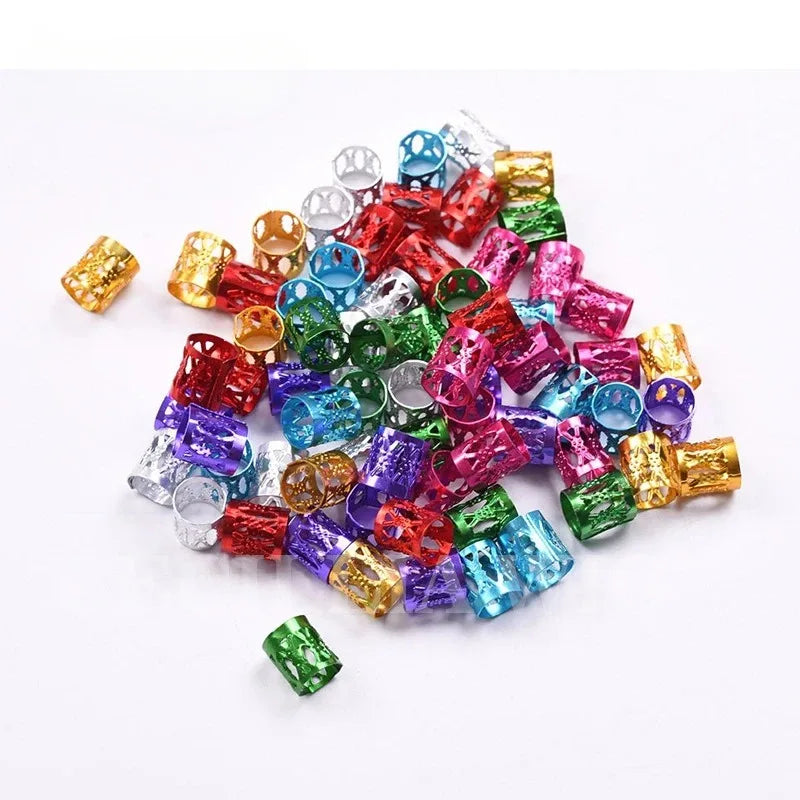 100pcs Dreadlock Hair Rings Adjustable Cuff Clip Hair Braids Loc Hair
