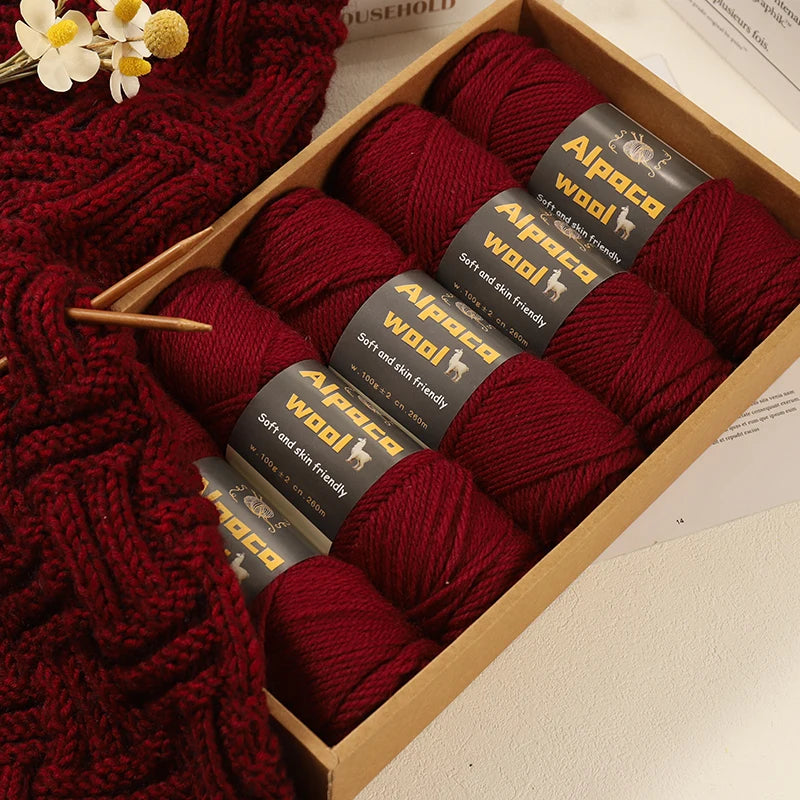 500g Alpaca Wool 245 Chunky Knitting Yarn Multi-Color Autumn and