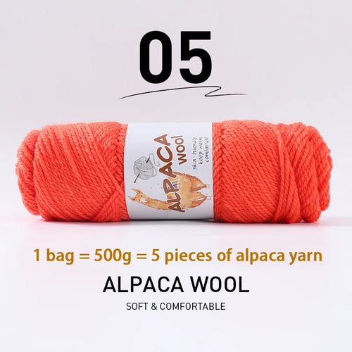 500g High-Quality Alpaca Wool Yarn 245 Thick Wool Yarn Casual Knitting