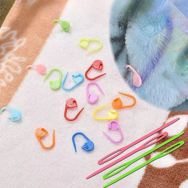 Sewing Knitting Kits Large Eye Blunt Yarn Needles & Plastic Weaving