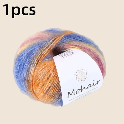 Gradient Mohair Soft Cotton Yarn DIY Crochet Hand Knitting Yarn