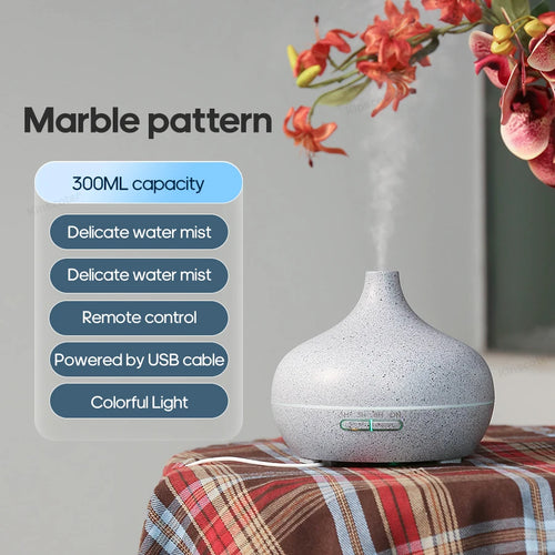 Wood Grain Aromatherapy Diffuser USB Humidifier Desktop Air Purifier