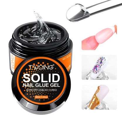30g Solid Nail Glue Gel for False Nail Tips, Huge Capacity Press on