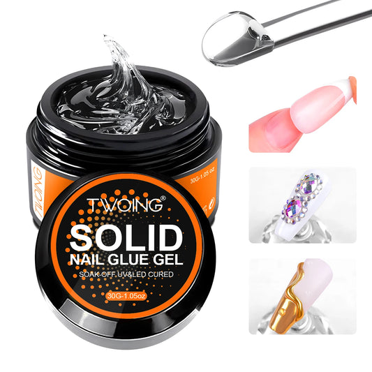 30g Solid Nail Glue Gel for False Nail Tips, Huge Capacity Press on