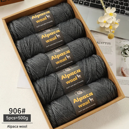 500g Alpaca Wool 245 Chunky Knitting Yarn Multi-Color Autumn and