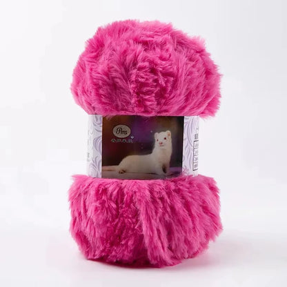 Skeins Faux Fur Yarn Soft Fluffy for Crocheting Fur Mink Hat Hand