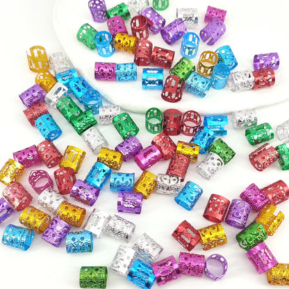 100PCS Multicolor Rings Dreadlocks Beads for Women and Girls, Braid