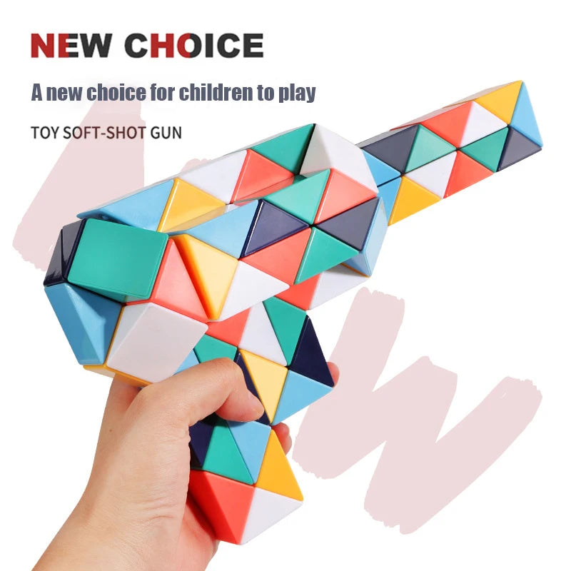 Colored Magic Cube Toys Magic Rule Snake Multi-color Puzzle Fidget