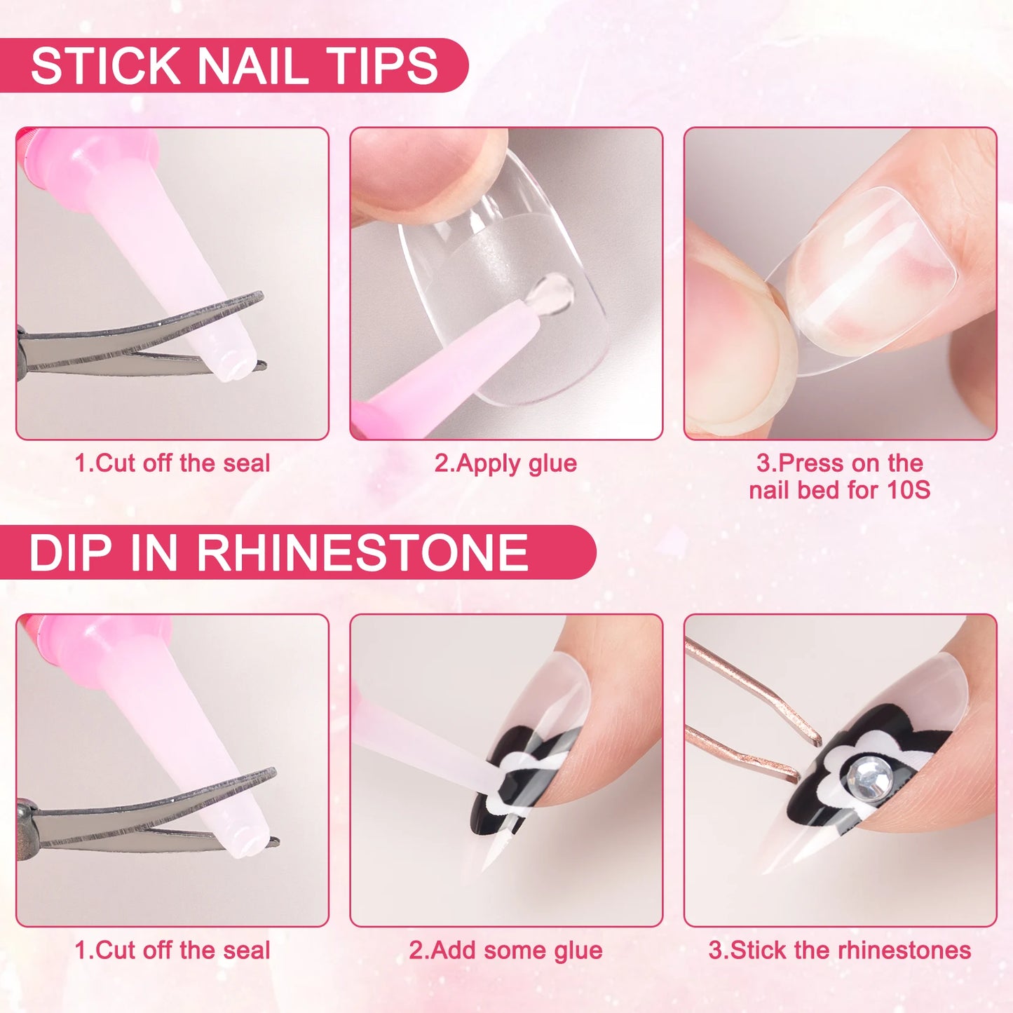 14PCS Nail Glue for Press on Nails for Nail Tips Acrylic Nail Glue