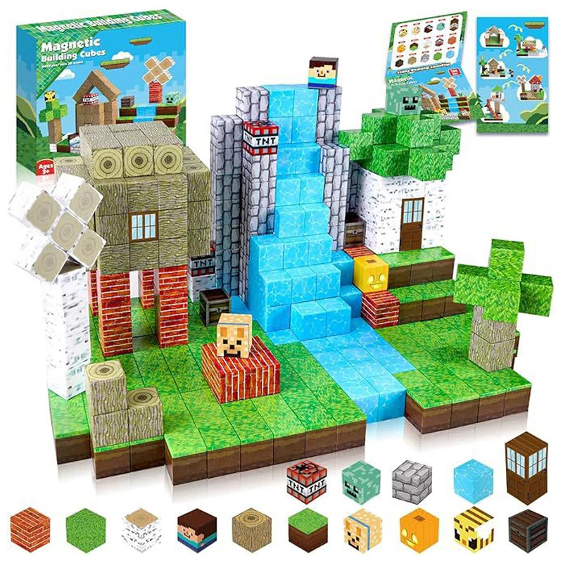 Magnetic Building Blocks Mine World Magnet Cube for Stacking