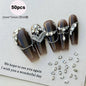 1Bag 3D AB/Clear Mixed-Shaped Round Nail Art Charms Sparkly Flatback