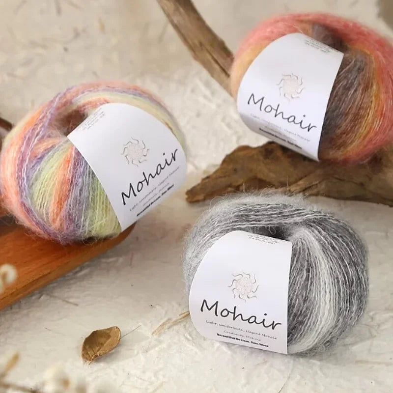 Gradient Mohair Soft Cotton Yarn DIY Crochet Hand Knitting Yarn