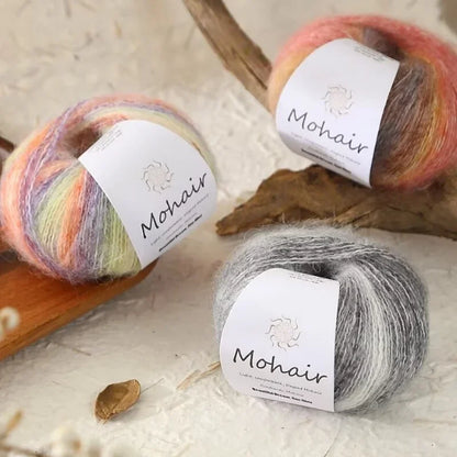 Gradient Mohair Soft Cotton Yarn DIY Crochet Hand Knitting Yarn