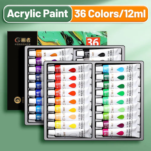 Vibrant Acrylic Paint Set 12/18/24/36 Colors,12ml/0.42oz Acrylic