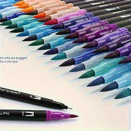 Vibrant Double-Ended Watercolor Markers – Art Set for Drawing