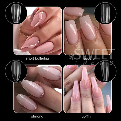 550pcs Soft Gel Nail Tips Medium Short Almond Coffin Full Cover Matte