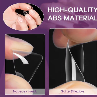 240 Almond False Nail Tips Clear Matt Soft Fake Nails Extension