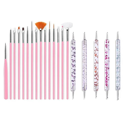 5/20Pcs Nail Art Brush Design Tip Painting Drawing Carving Dotting Pen