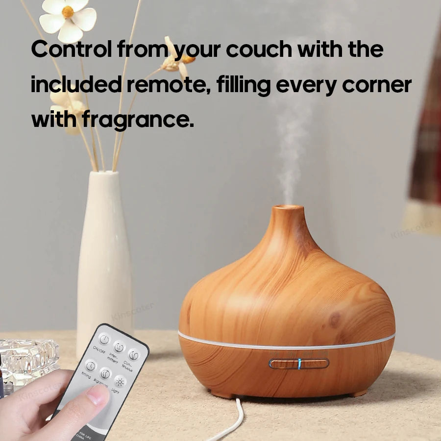 Wood Grain Aromatherapy Diffuser USB Humidifier Desktop Air Purifier