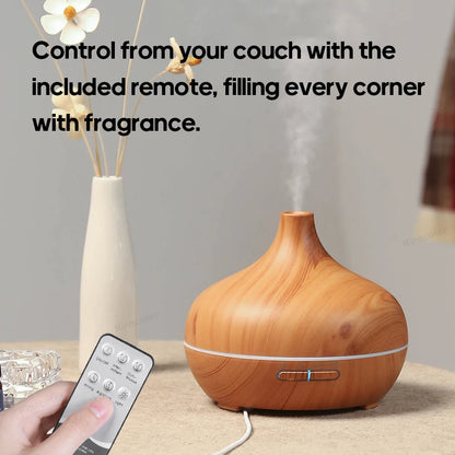 Wood Grain Aromatherapy Diffuser USB Humidifier Desktop Air Purifier