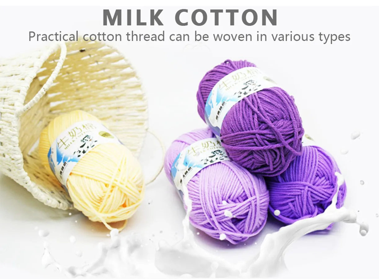50Gram/Set Milk Cotton Yarn Crochet Line High-quality 5 Strand Milk