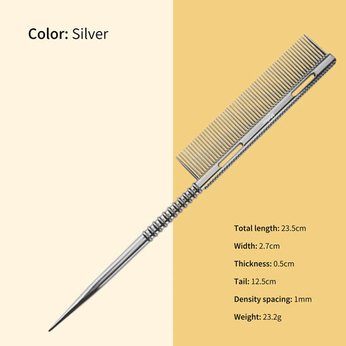 New Design Rat Tail Aluminium Styling Comb Professional Barber Heat