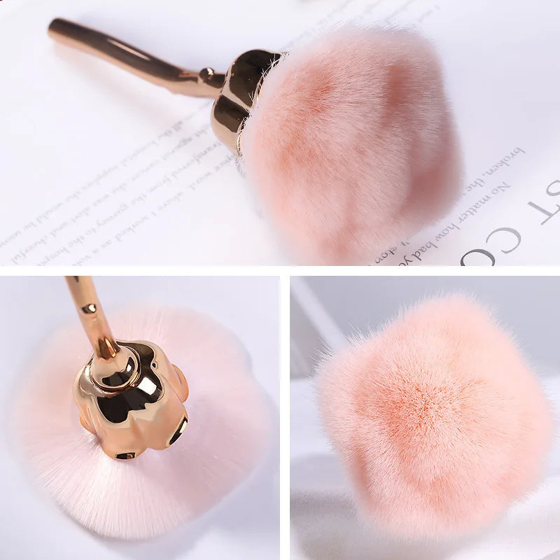 Pink Rose Soft Brush For Manicure Nail Art Dust Brush Nail Dust Brush