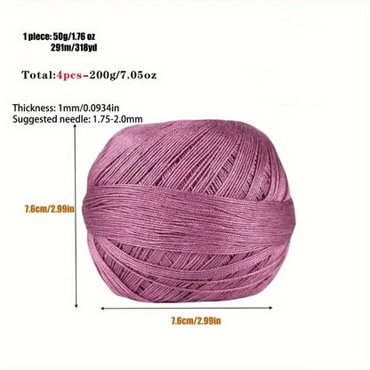 1PC Premium Mercerized Silk Lace Yarn Bundle-Soft, Durable, Vibrant