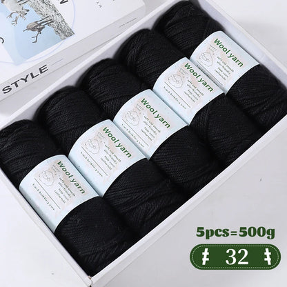 500g Gradient Dyed Rainbow Alpaca Wool Yarn, Thick Yarn for Hand