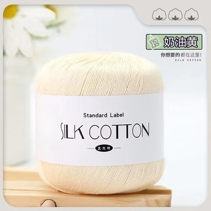 50g/PC Silk Lace Cotton Milk Crochet Yarn Baby Hand-Knitted Warm Soft