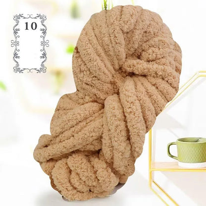 500g of Thick Chenille Yarn for Blankets, Ultra-Soft, Thick, Fluffy,