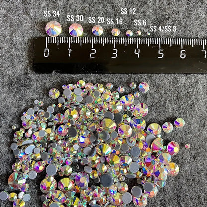Crystal Clear AB Hotfix Rhinestones Glass Strass Hot Fix Rhinestones