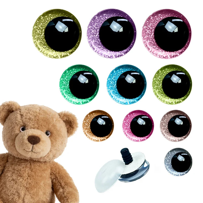 20 pieces of 3D sequined safety eyes, with rubber rings, suitable for