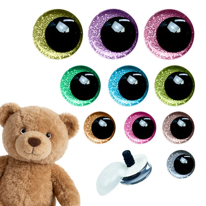 20 pieces of 3D sequined safety eyes, with rubber rings, suitable for