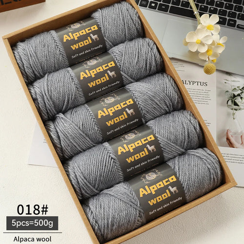 500g Alpaca Wool 245 Chunky Knitting Yarn Multi-Color Autumn and