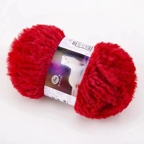 Skeins Faux Fur Yarn Soft Fluffy for Crocheting Fur Mink Hat Hand