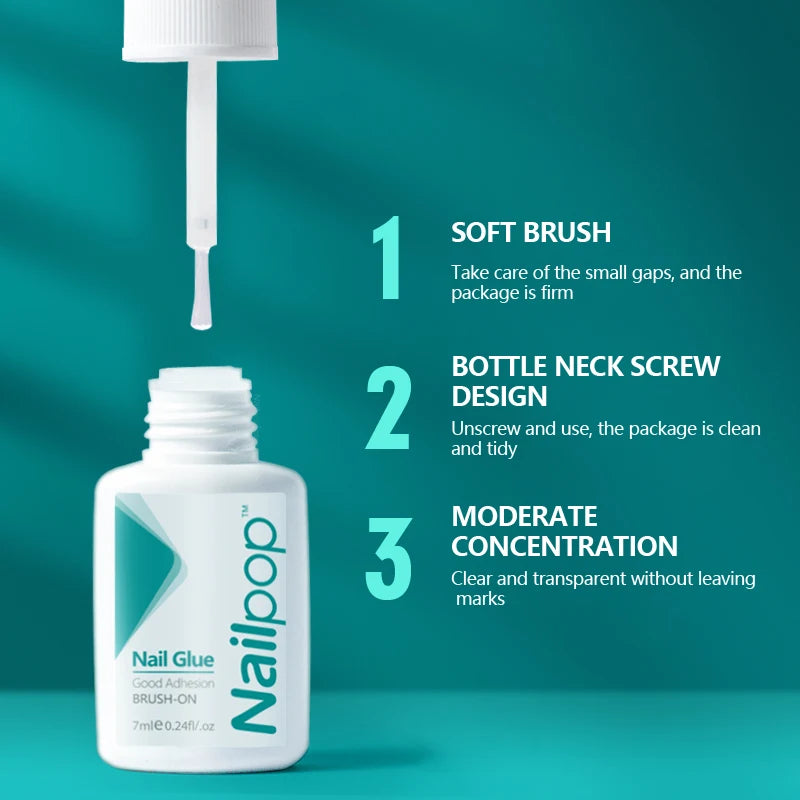 Nailpop 30/20/10pcs 7ml Nail Glue Strong Adhesive Fast Dry Fake Nail
