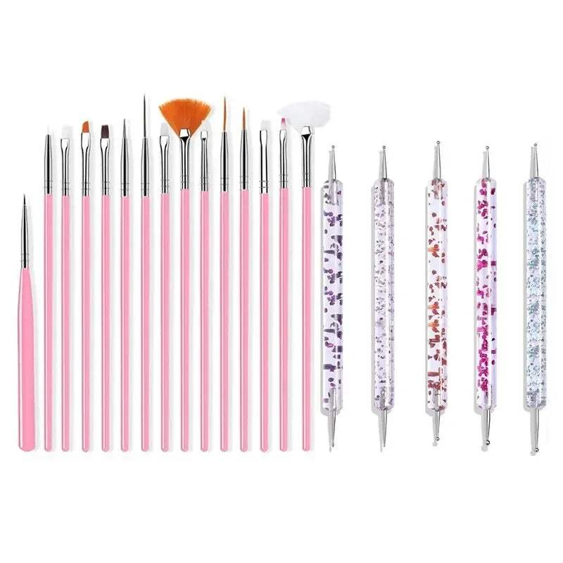 5/20Pcs Nail Art Brush Design Tip Painting Drawing Carving Dotting Pen