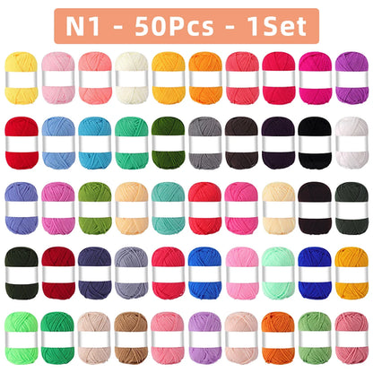 25(50)pcs/bag 4 Ply Milk Cotton Yarn For Hand Knitting Crocheting