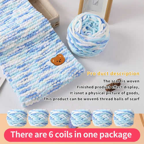 6 Thread Balls+1 Teddy Bear Jewelry Handmade Gift Woven Scarf Thread