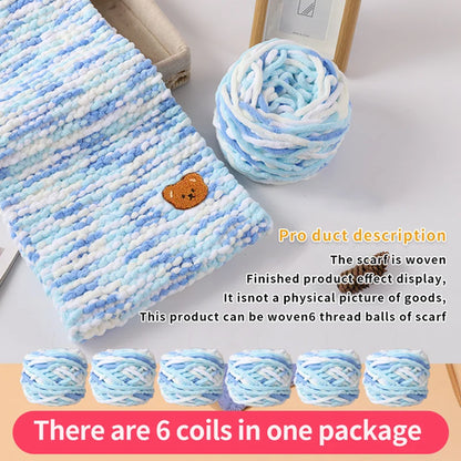 6 Thread Balls+1 Teddy Bear Jewelry Handmade Gift Woven Scarf Thread