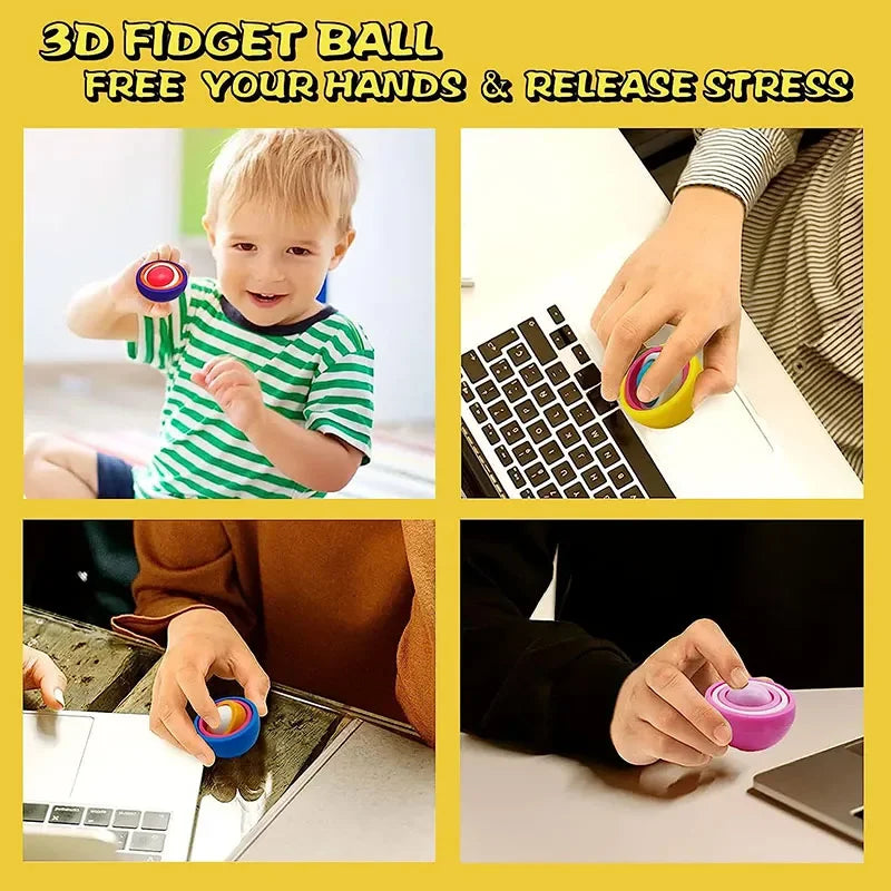 3D Rotation Ball Fidget Gyro Sensory Toys Hand Fidget Spinner