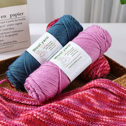 500g Gradient Dyed Rainbow Alpaca Wool Yarn, Thick Yarn for Hand