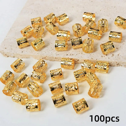 100pcs Dreadlock Hair Rings Adjustable Cuff Clip Hair Braids Loc Hair