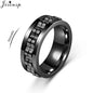 Anti Stress Rotatable Gear Chain Stainless Steel Ring for Men Punk