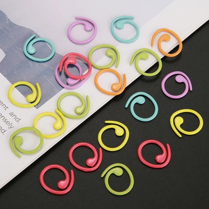 Metal Stitch Markers Helical-Shaped Crochet Markers Ring Multicolor