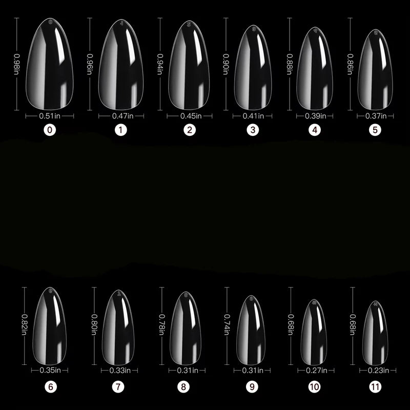 240 Almond False Nail Tips Clear Matt Soft Fake Nails Extension